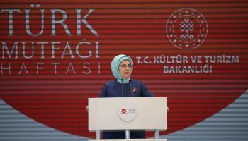 أمينة أردوغان خلال كلمتها 