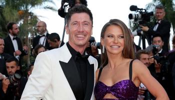 ليفاندوفسكي وزوجته في كان