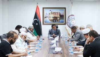 جانب من لقاء رئيس المجلس الرئاسي وفد أعيان طرابلس