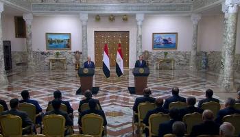 السيسي والعليمي خلال المؤتمر الصحفي المشترك