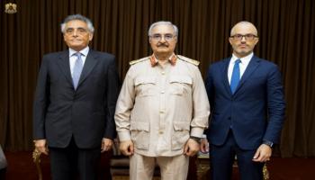 جانب من لقاء حفتر ونيكولا أورلاندو