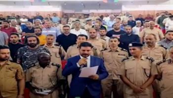 منتسبو وزارة الداخلية بالغرب الليبي خلال إعلان تأييد باشاغا- أرشيفية