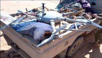 طائرة حوثية مسيرة تم إسقاطها في وقت سابق- أرشيفية