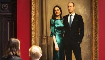 لوحة تجمع الأمير وليام وزوجته