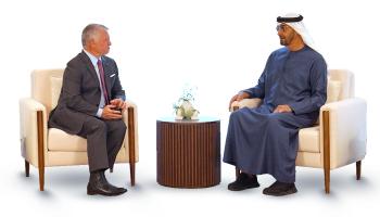 الشيخ محمد بن زايد آل نهيان والعاهل الأردني في لقاء سابق