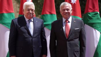 جانب من لقاء الملك عبد الله الثاني والرئيس محمود عباس 