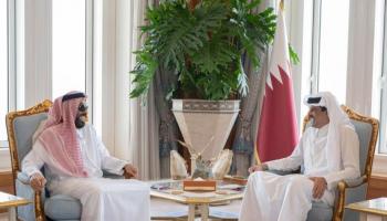 أمير قطر يستقبل الشيخ طحنون بن زايد آل نهيان