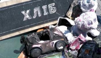 خرابی‌های ناشی از حمله موشکی روسیه به یک مرکز خرید در اوکراین 