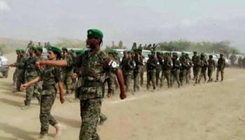 قوات الحزام الأمني لدى دخول شقرة الساحلية