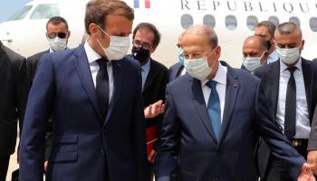 لقاء سابق بين الرئيس الفرنسي ونظيره اللبناني - أرشيفية