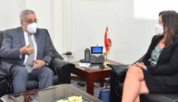 لقاء سابق بين السفيرة الأمريكية ووزير الخارجية اللبناني