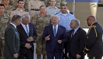 جانب من استقبال الرئيس الأمريكي جو بايدن في إسرائيل - الفرنسية