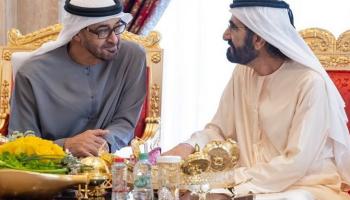 رئيس دولة الإمارات الشيخ محمد بن زايد آل نهيان ونائبه الشيخ محمد بن راشد آل مكتوم