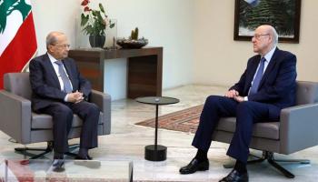 لقاء سابق بين عون وميقاتي - أرشيفية 