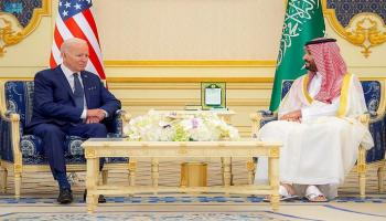 ولي العهد السعودي خلال لقاء الرئيس الأمريكي
