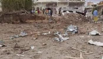 جانب من التفجير في محيط الفندق