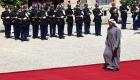 دیدار مکرون رییس‌جمهور فرانسه با رییس امارات در کاخ ورسای