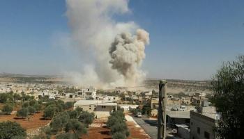 آثار قصف صاروخي استهدف ريف حماة- أرشيفية