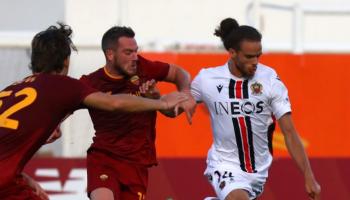 بلال براهيمي لاعب نيس ضد روما