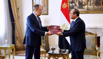 الرئيس السيسي لدى استقباله لافروف