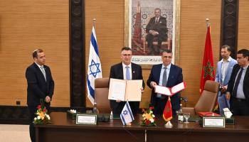جانب من توقيع وزيري العدل المغربي والإسرائيلي اتفاقية الشراكة القضائية