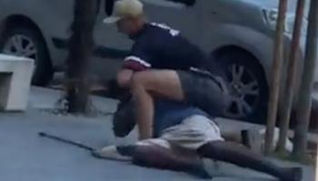 لقطة من تسجيل يظهر واقعة قتل المهاجر