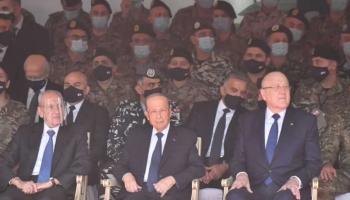 رؤساء الجمهورية والحكومة والبرلمان في احتفال عيد الجيش اللبناني