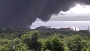 ویدئو | بلند شدن دود سیاه از انبار نفت کوبا