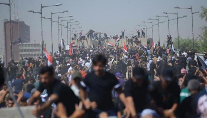 أنصار التيار الصدري خلال مظاهرات سابقة