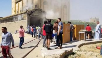 صورة لاشتعال كنيسة المنيا