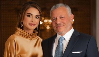 العاهل الأردني وقرينته الملكة رانيا