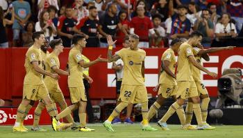 فرحة برشلونة بهدف رافينيا 