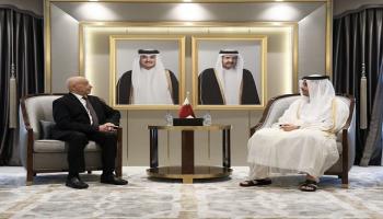 رئيس مجلس النواب الليبي خلال لقاء وزير الخارجية القطري
