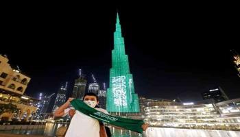 جانب من احتفالات سابقة باليوم الوطني السعودي في الإمارات