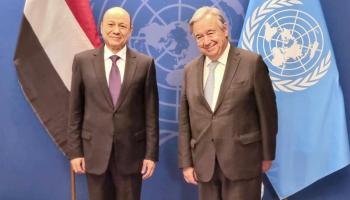 الأمين العام للأمم المتحدة ورئيس المجلس الرئاسي اليمني 
