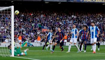 من مباراة برشلونة ضد إسبانيول في الدوري الإسباني