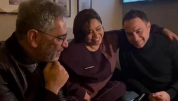 شيرين مع حسام حبيب وفضل شاكر