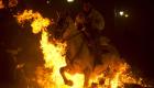 عبور با اسب از میان آتش در جشنواره‌ سنتی اسپانیا (+ویدئو) 