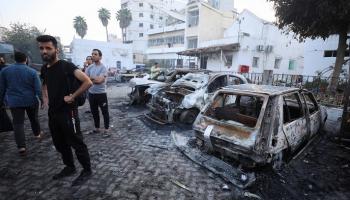 دمار بمحيط المستشفى المعمداني بغزة