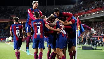 فرحة فريق برشلونة ضد بلباو