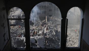 مبان مدمرة في مخيم البريج وسط غزة