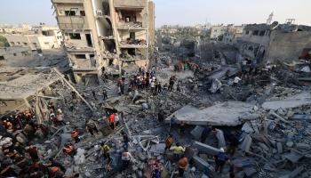 مبان مدمرة جراء القصف الإسرائيلي على قطاع غزة