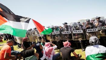 جانب من الاحتجاجات الداعمة لفلسطين في جنوب أفريقيا