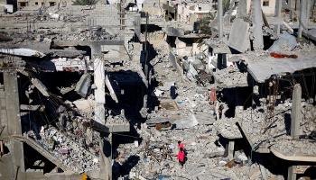 منازل مدمرة نتيجة القصف الإسرائيلي على شمال غزة 