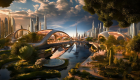 تصویرسازی معمار لبنانی با هوش مصنوعی از شهر دبی در سال ۲۰۷۰