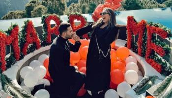 لينا الطهطاوي ومحمد فرج من احتفالهما بخطبتهما