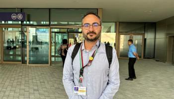 أحمد الدروبي في COP28، تصوير: آلاء عمارة
