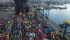 تعليق العمليات بميناء إسكندرون التركي بعد حريق حاويات