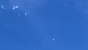 جانب من عملية إسقاط المنطاد الصيني في وقت سابق من الشهر الجاري - فرانس برس