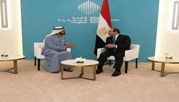 جانب من لقاء الرئيس المصري عبدالفتاح السيسي والشيخ محمد بن راشد حاكم دبي